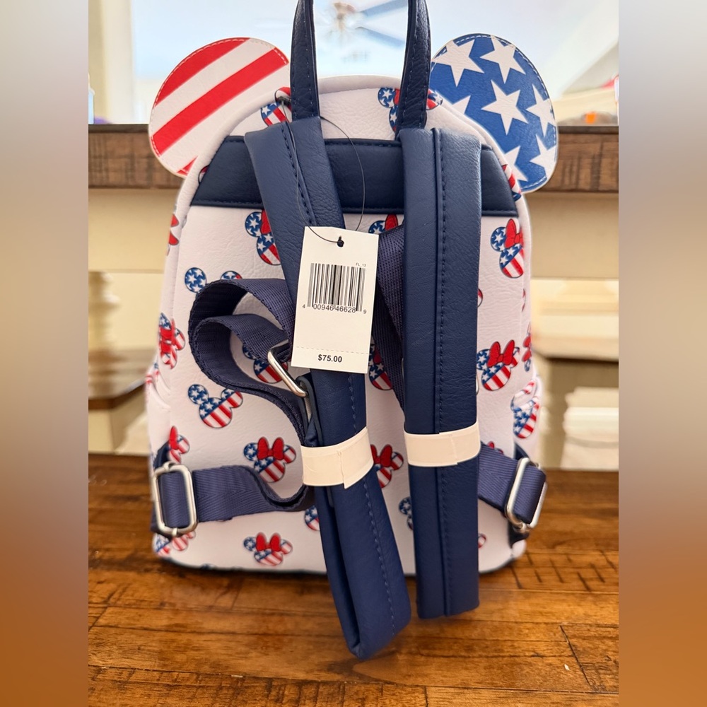 Loungefly Stars and Stripes Mickey Mouse Backpack - Picture 2 of 4